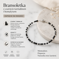 Bransoletka z czarnego Turmalinu i srebrnych Hematytów
